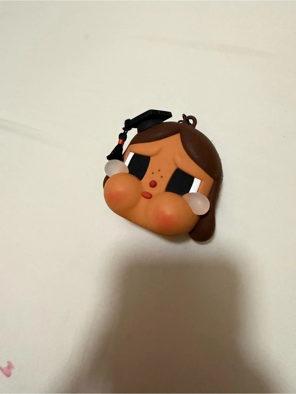 Cute Brown Graduate Character Keychain Charm